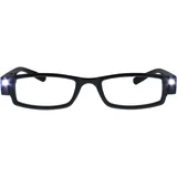 Die Lesebrille Unternehmen Beleuchtet LED Nachtzeit Licht Leser Herren Damen Schwarz L1-1 +1,00