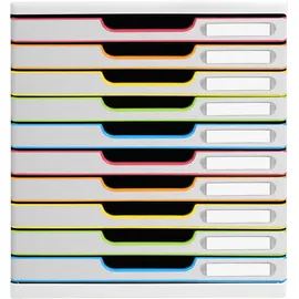 Exacompta Schubladenbox Modulo 28,8 x 35 x 32 cm 10-tlg. mehrfarbig
