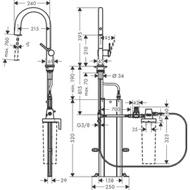 Hansgrohe Aqittura M91 Einhebelmischer Edelstahl