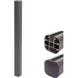 MCW Alu-Pfosten Savoie-WPC-Zaun Pfeiler Pfahl Stecksystem - 98cm Grau