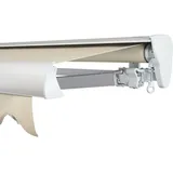 SOLUNA Halbkassettenmarkise Classic 4,5x3 Stoff Dessin 320930 Gestell E6EV1 silber eloxiert Antrieb rechts inkl. Kurbel