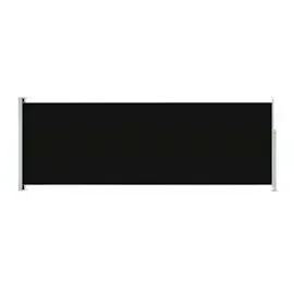 vidaXL Seitenmarkise 220 x 600 cm Schwarz Polyester