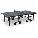 Joola Tischtennisplatte Outdoor J500A - Profi Tischtennistisch 6 MM Aluminium-Verbundoberfläche Wetterfest-Klappbares Untergestell-Schneller Aufbau, Grau/Blau, 274 x 152,5 x 76 cm