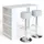 Vicco Bartisch-Set, Weiß, 117 x 57 cm mit 2 Barhockern