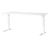 Germania Schreibtisch weiß rechteckig, C-Fuß-Gestell weiß 160,0 x 80,0 cm