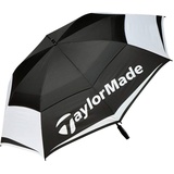 TaylorMade Tour Double Canopy Golfschirm, Schwarz/Weiß/Grau, 64"