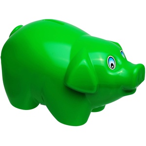 alles-meine.de GmbH große XL - Spardose - Schwein - dunkel grün - 19 cm groß - stabile Sparbüchse aus Kunststoff / Plastik - Sparschwein - Glücksbringer - für Kinder & Erwachsene..