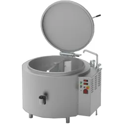 EURAST - Zylindrischer kesssel elektrisch 200 liter indirekte wärme und mischer - 1120x1000x1000 mm - 24400 W 400/3V - 18E15200