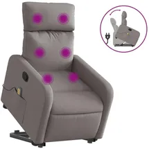 vidaXL Massagesessel mit Aufstehhilfe Polyester 89,5 x 95,5 x 0 cm Taupe