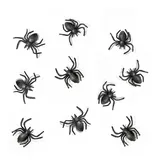 PartyDeco Spinnen Deko 3x3cm 10 Stück - Plastikspinne Dekoration Halloween Fasching - lustiger Scherzartikel Kinder // Plastik Spinnen, Schwarz, 10 STK., ca. 2cm - Schwarz