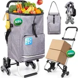 HOMECALL Einkaufswagen klappbar Geometrie-Print 55 L