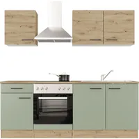 Flex-Well Exclusiv Küche 1601-036 Cara 210 cm Schilfgrün matt