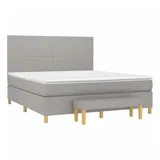 vidaXL Boxspringbett mit Matratze Hellgrau 160x200 cm Stoff