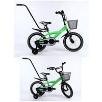 Kinderfahrrad BMX 16 Zoll Mit Stützrädern und Haltestange Fahrradfahren lernen ohne Angst by Lux4Kids Green 06