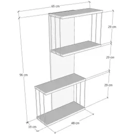 Asir Wandregal 96 x 19 x 65 cm Braun