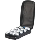 Pearl Boule- & Boccia-Spiel: 8 Metall-, 1 Holz-Kugel, Abstandsmesser, Tasche