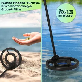 casativo tools Metalldetektor digital wasserdicht mit LCD Display und Pinpointing-Funktion