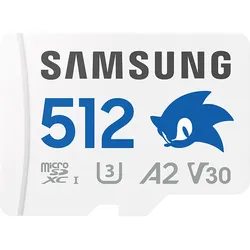 SAMSUNG Sonic the HedgehogTM 512 GB 180 MB/s Lesen, 130 Schreiben, MicroSD mit SD-Adapter, Mehrfarbig