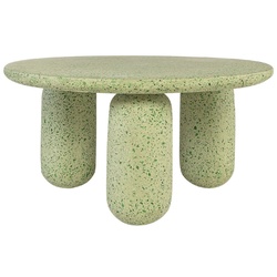 Casa Padrino Luxus Couchtisch Grün Ø 80 x H. 40 cm - Runder Terrazzo Naturstein Wohnzimmertisch - Wohnzimmer Möbel - Naturstein Möbel - Luxus Möbel - Luxus Einrichtung