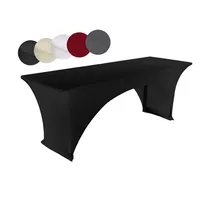 TexDeko Biertischhusse Stretch Schwarz 220 x 50 cm