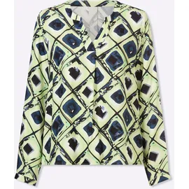 Heine Druckbluse dunkelblau/reseda 48