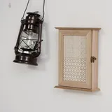 Schlüsselschrank Mit 6 Haken, Vintage-stil, Wandmontierte Schlüsselaufbewahrung Aus Holz, 20 X 6,5 X 26,5 Cm, Holz