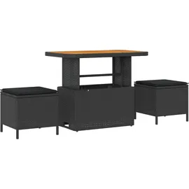 vidaXL Gartensofa-Set 10-tlg. Schwarz