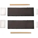 KESPER Sushi-Set grau Schiefer B/L: ca. 10x30 cm