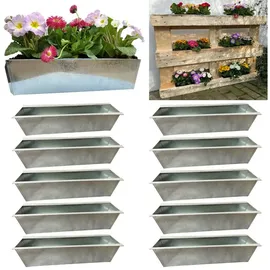 Hossi's Wholesale Balkonkasten 38 x 13 x 9 cm Silber