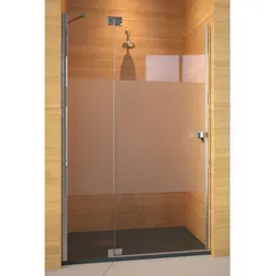 Doccia Kabul Duschabtrennung für Nischen, mit einer Pendeltür und ein Fixteil, bis 140cm, H:bis 210cm, chrom, Glas matt