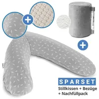 Theraline Stillkissen 190 cm Leaves & Feinstrick Creme