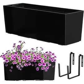 Kadax Blumenkasten 18 x 56 x 19,2 cm Schwarz