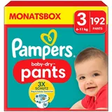 Pampers Windeln Pants Größe 3 (6-11kg) Baby-Dry Midi mit Stop- und Schutz Täschchen, 192 Stück