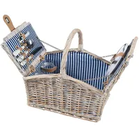 casa.pro Picknickkorb Lumparland für 2 Personen 40 x 28 x 37 cm Weiß/Blau