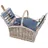 casa.pro Picknickkorb Lumparland für 2 Personen 40 x 28 x 37 cm Weiß/Blau