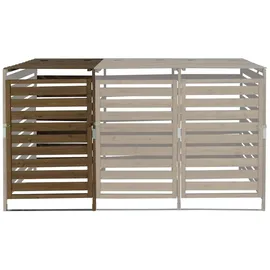 Mendler Mülltonnenverkleidung HWC-H62 114 x 67 x 97 cm dunkelbraun