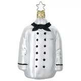 Inges Glas INGE-GLAS® Christbaumschmuck Französische Kochjacke Glas 9,5 cm weiß