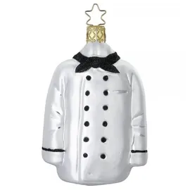 Inges Glas INGE-GLAS® Christbaumschmuck Französische Kochjacke Glas 9,5 cm weiß