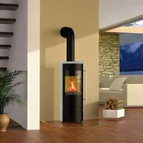 Olsberg Kaminofen TIPAS II Compact 4 kW Ofen Kaminofen Holzofen : Stahl/Schwarz/Naturstein