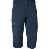 Schöffel Damen Pants Moldavia L, wasserabweisende Radhose, Fahrradhose mit verstellbarem Bund und vorgeformten Knien, dress blues, 34