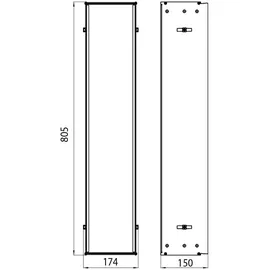 EMCO Asis Einbaurahmen Aluminium 805x174x150 mm