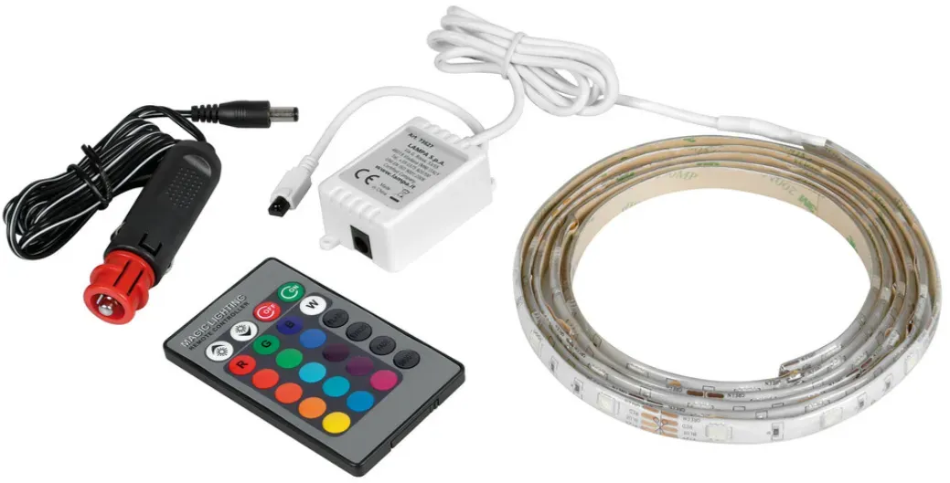 RGB-LED-Streifen mit selbstklebendem Band, Lampe 12/24 V, 200 cm