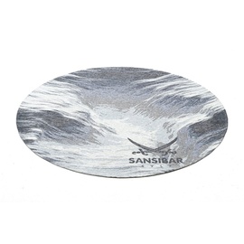 Sansibar Teppich »Keitum 032«, rund, Flachgewebe, modernes Design, Motiv Brandung & Wellen, grau