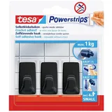 Tesa Black Hooks S Powerstrips Klebehaken Small Eckig (B x H) 14mm x 34mm Schwarz Inhalt: 3St.