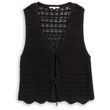Tom Tailor Strickwesten mit Lochmuster Schwarz L