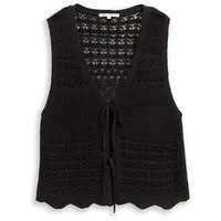Tom Tailor Strickwesten mit Lochmuster Schwarz L