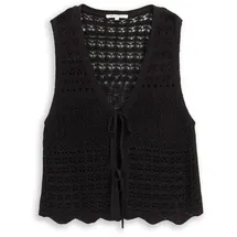 Tom Tailor Strickwesten mit Lochmuster Schwarz L