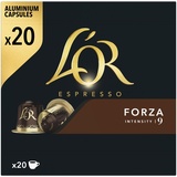 L'OR Espresso Forza Kaffeekapseln 20 Kaffeepads), intensiv & vollmundig, Intensität 9/11