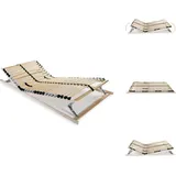 vidaXL Lattenrost mit 28 Lamellen 7 Zonen 90 x 200 cm - Betten & Bettgestelle - Braun