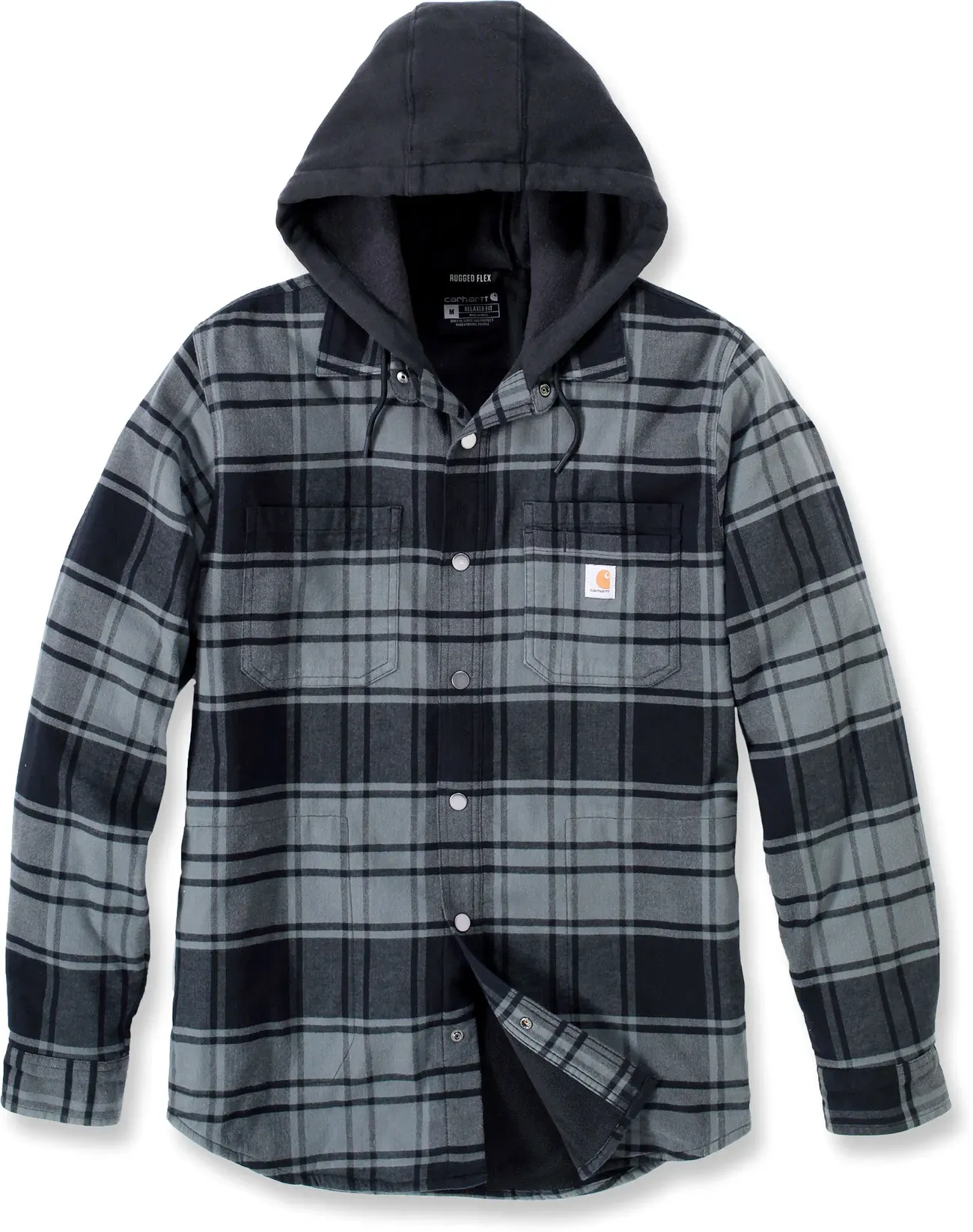 FLANNEL FLEECE LINED HOODED SHIRT JAC ELM - Gris/Gris Foncé (Elm) - M